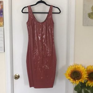 Mauve Latex Fashion Nova Midi Dress